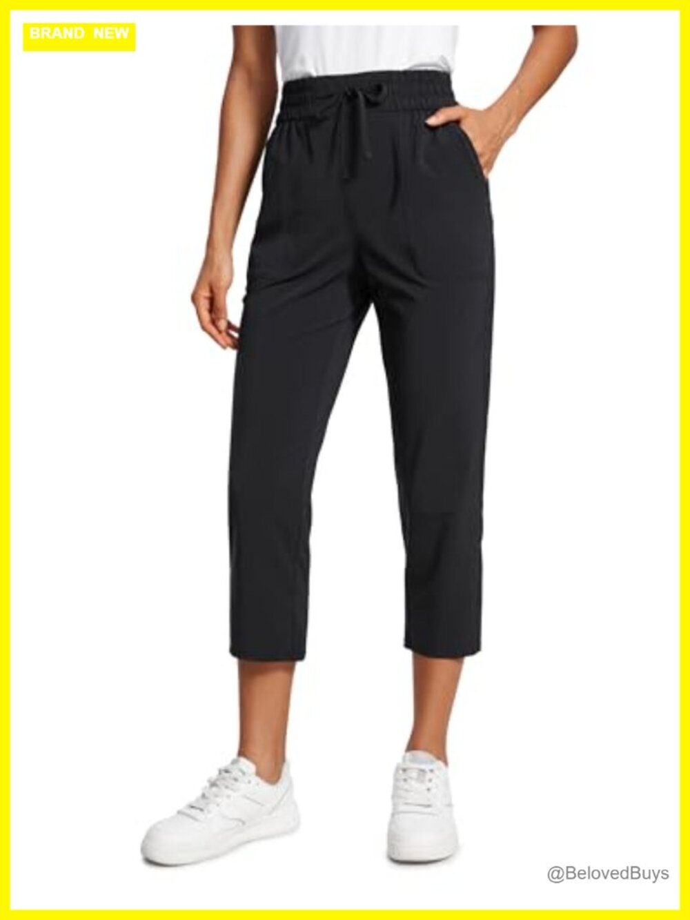 CRZ YOGA Lightweight Cropped Capri Pants 23" Feathery-Fit Soft Drawstring